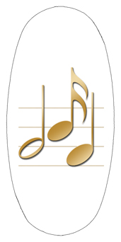 DASOV 382 Music Notes White Gold